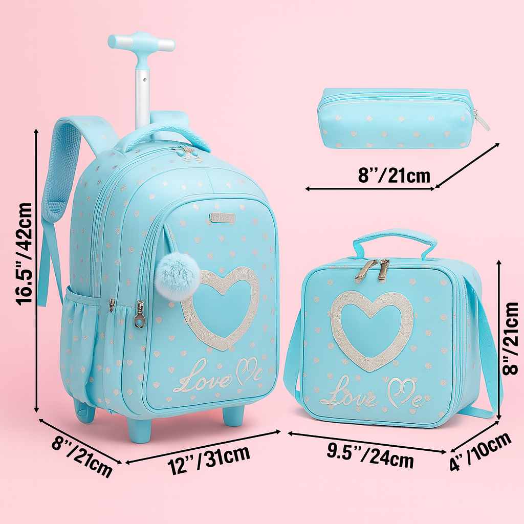 Sac à Dos Roulettes Ultra Léger Fille