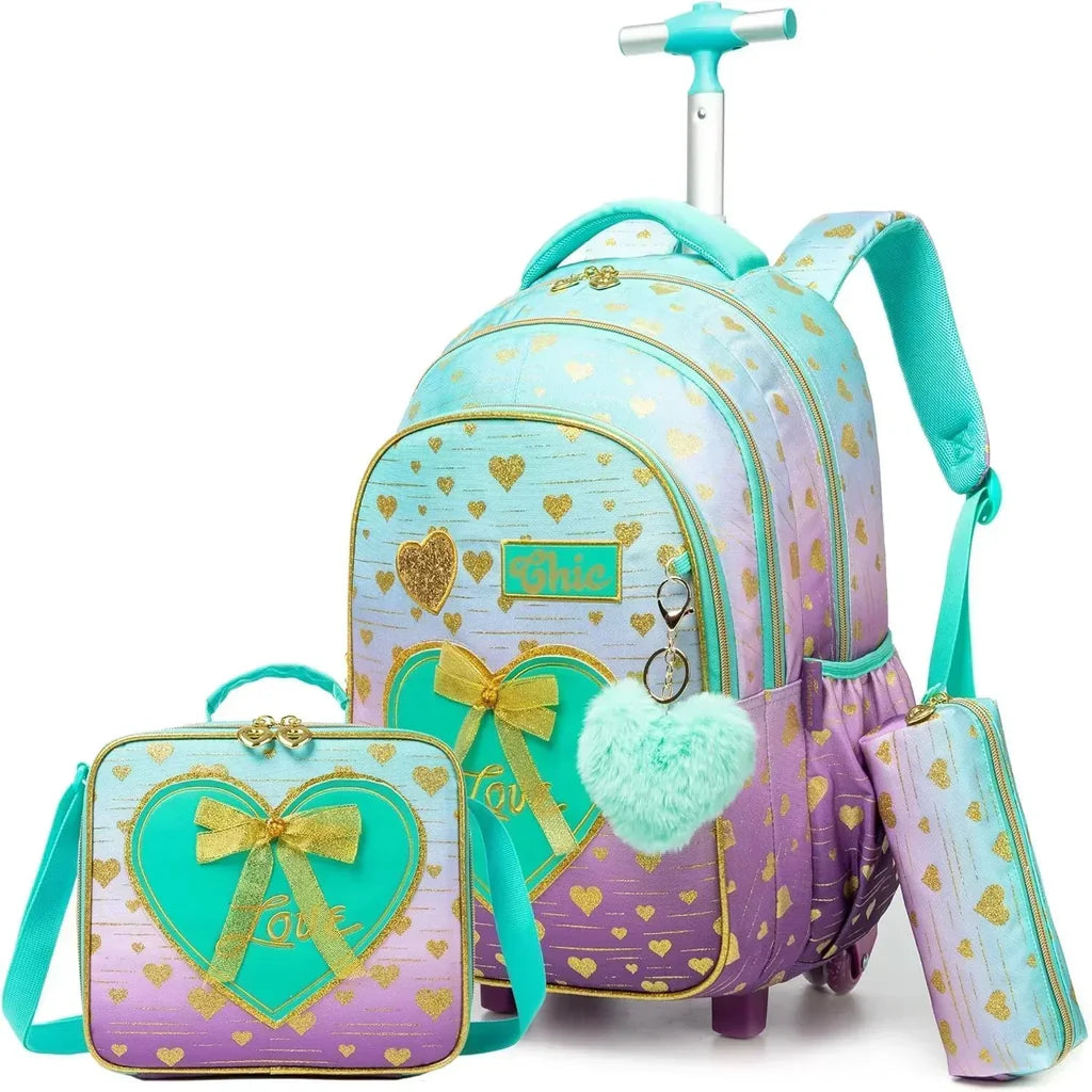 Sac à Dos Roulettes Ultra Léger Fille