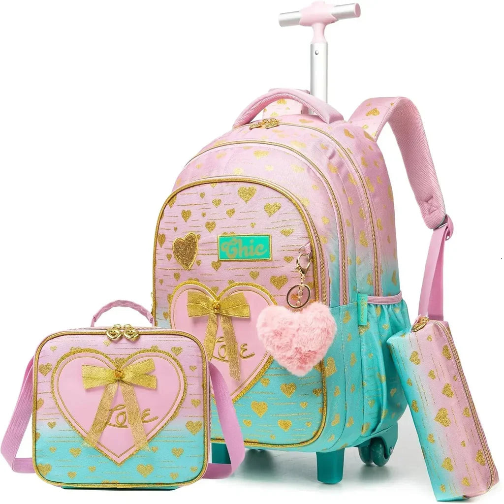 Sac à Dos Roulettes Ultra Léger Fille