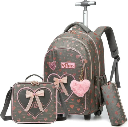 Sac à Dos Roulettes Ultra Léger Fille